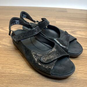 Wolky Sandals Women's 10‎ Black Leather Mary Jane Slingback Platform Shoes EU 41
